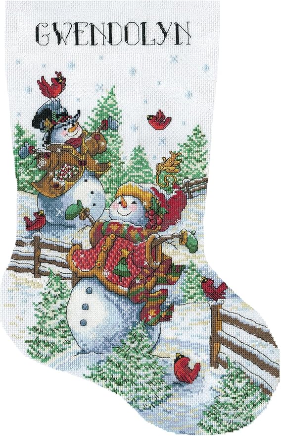 Design Works Crafts Frolicking Snowman Counted Cross Stitch Stocking Kit by Design+Works+Crafts
