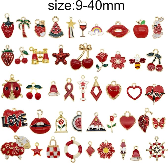 30pcs Mixed Enamel Charms Pendants - Image 5