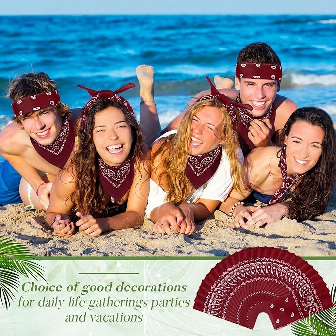 100 Pack Bandanas Unisex Paisley Bandanas Bulk Multi Purpose Cowboy Head Wrap - Image 2