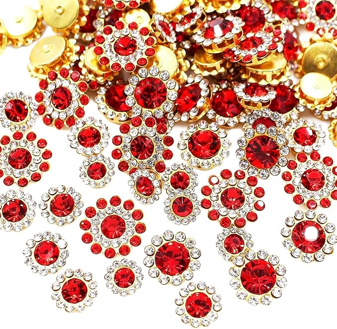100pcs Sew on Rhinestones Crystal Gems Sunflower by UYTRDVG
