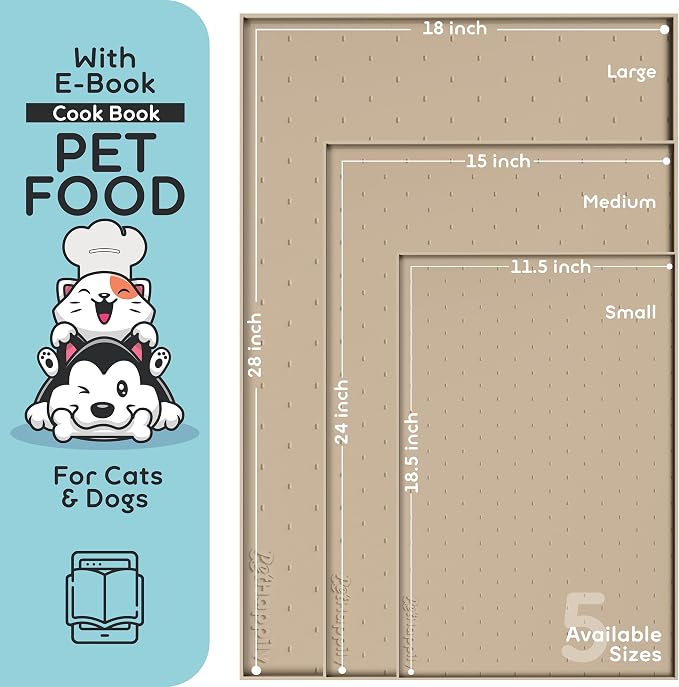 Dog Food Mat - 28x18 Raised Edges Dogs Mat - Image 2