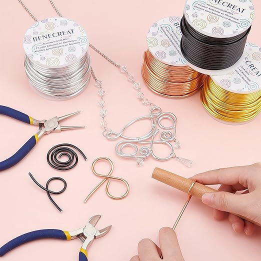 BENECREAT 10 Gauge Jewelry Craft Aluminum Wire 80 Feet Bendable Metal Sculpting Wire for Christmas Craft Floral Model Skeleton Making (Silver, 2.5mm)