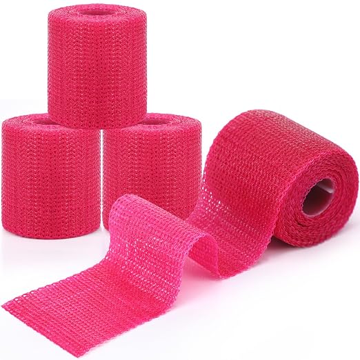 Geiserailie 4 Rolls Bright Pink Fiberglass Casting Tape 2 in × 12 Ft Cast by Geiserailie