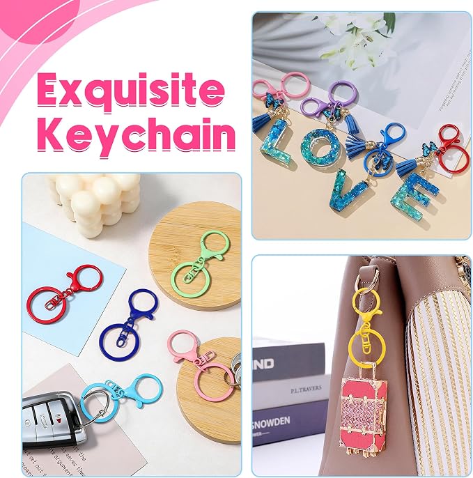 50pcs Lobster Claw Clasps 10 Colors, Metal Keychain Rings - Image 6