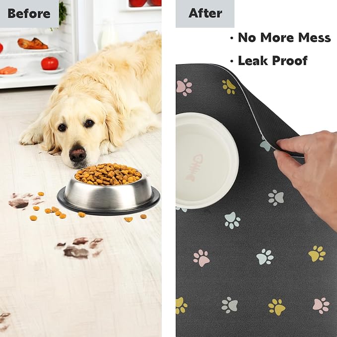 Cat Food Mat Absorbent Dog Mat for Food and Water Non Slip Quick Dry Dog Bowl - Image 4