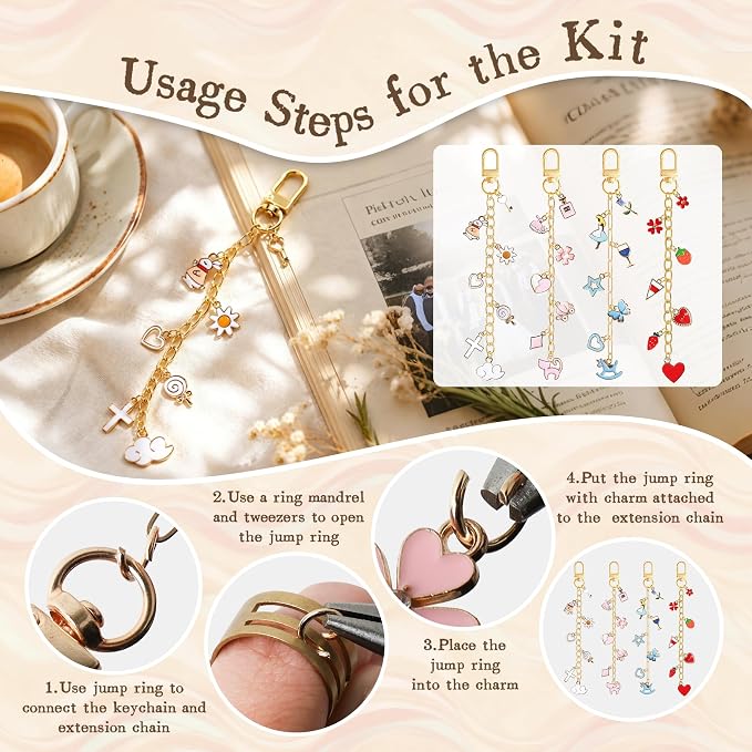 SUTROMA 423Pcs Lip Gloss Keychain Making Kit - Image 3