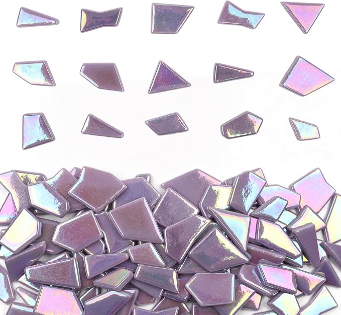 Youway Style Iridescent Purple Glass Mosaic Tiles by YouwayStyle