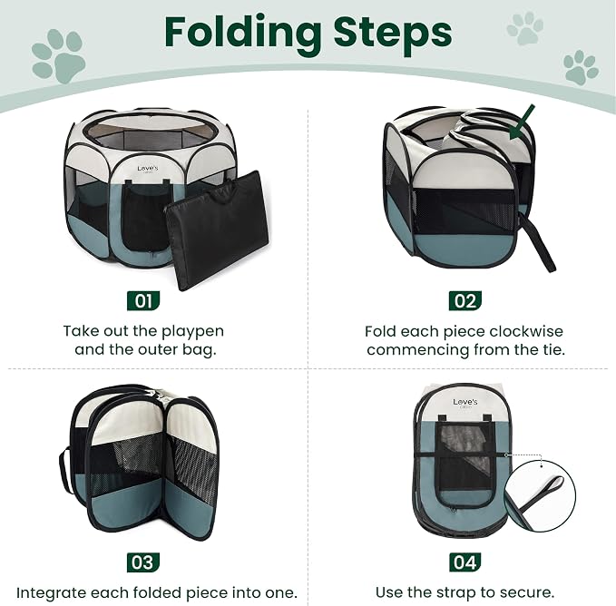 Love's cabin Pet Puppy Dog Playpen, Medium Dog Tent Crates Cage Indoor/Outdoor - Image 8