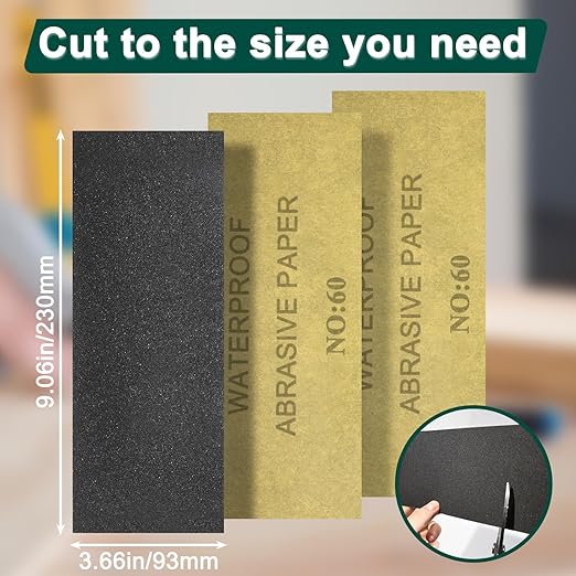 20PCS Sand Paper 60 Grit Sandpaper Sheets, 9 x 3.6 Inch Wet Dry Sandpaper Sheets, Sand Paper for Metal, Wood Furniture, Automotive and Crafts
