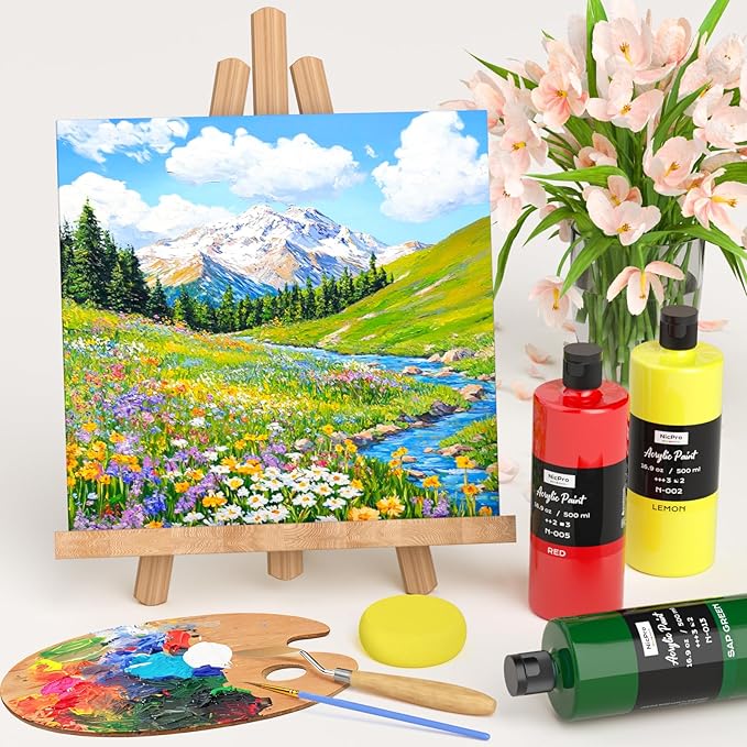 Nicpro Burnt Umber Large Acrylic Paint, Rich Pigments, Non Toxic Craft Paint - Image 5
