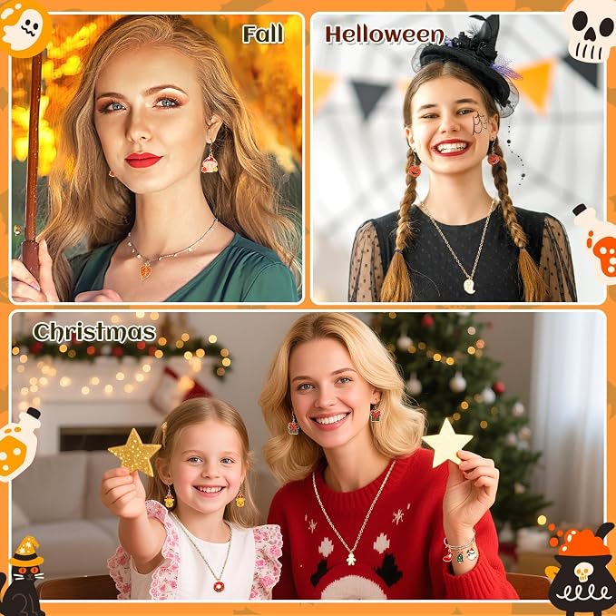 SANNIX 350Pcs Holiday Charm, Mixed Fall Thanksgiving Halloween Christmas Charms - Image 7