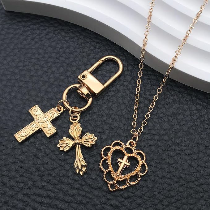 WOCRAFT 60pcs KC Gold Cross Bracelet Charms - Image 6