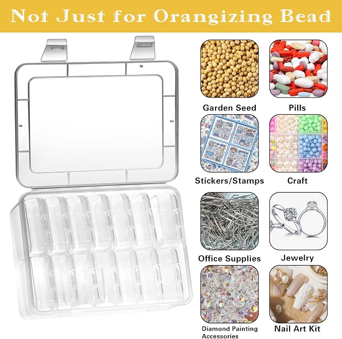 Mathtoxyz Small Bead Organizers, 45 Pieces Plastic Storage Cases Mini Clear - Image 4