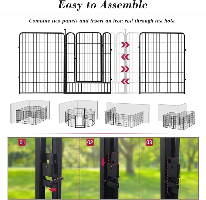 Dog Playpen 40 inch 20 Panels Indoor Outdoor Dog Pen - Image 5