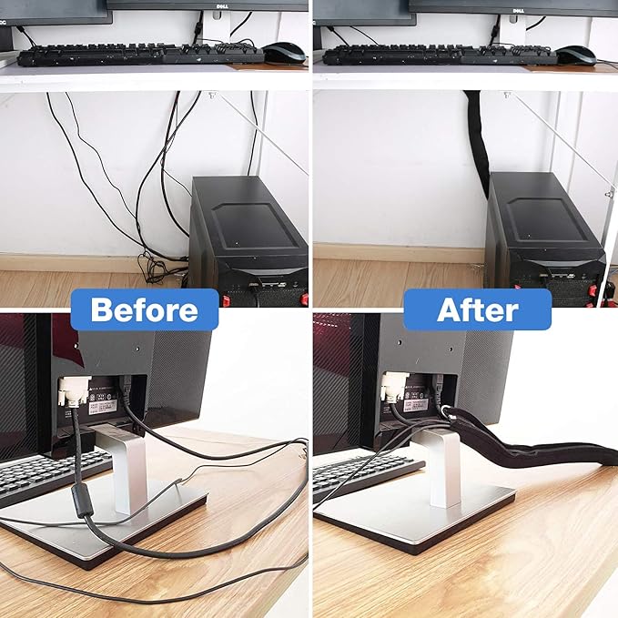 JOTO 4 Pack Cable Management Sleeve, 19-20 Inches Cord Organizer System - Image 4