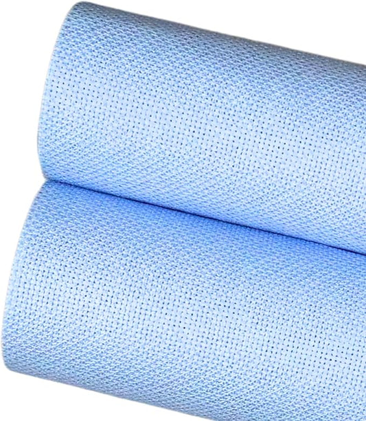 2 Sheets of Light Blue 14 Count Aida Cloth – 21 x 21 Inch Pre-Cut Fabric Squares – Cross Stitch Fabric – 100% Cotton – Ideal for Needlework & Embroidery – The Knotty Unicorn