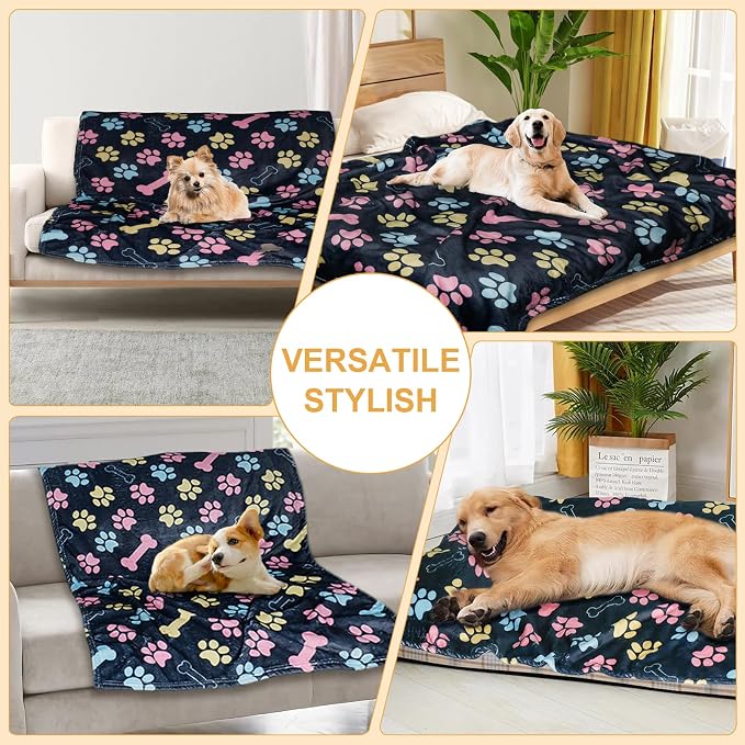 Dog Blankets for Large Dogs, Fuzzy Soft Pet Mat Throw Cover for Kennel Crate Bed - Image 3