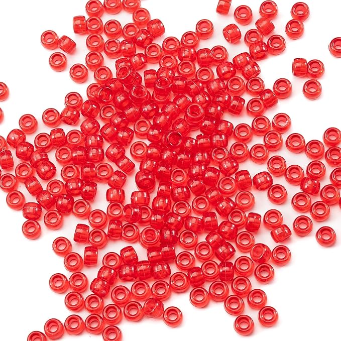 Gxueshan 1000 Pcs Acrylic DIY Pony Beads 6x9mm Bulk by Gxueshan