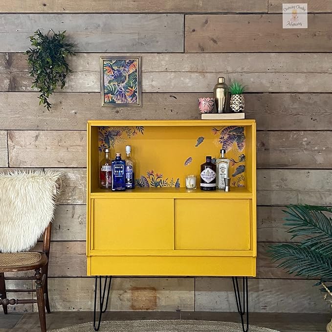 Dixie Belle Paint Company Chalk Finish Furniture Paint - Colonel Mustard (4oz) - Matte Retro Yellow Chic Chalk Mineral DIY Furniture Paint