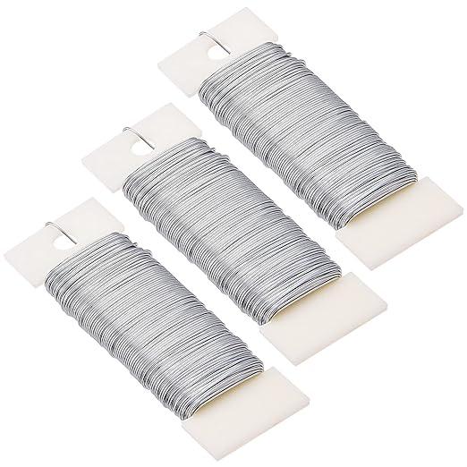 Hapeper 22 Gauge Floral Flexible Wire for Christmas Wreath Tree, Flower Arrangements, 3 Pack 114 Yards (Silver)