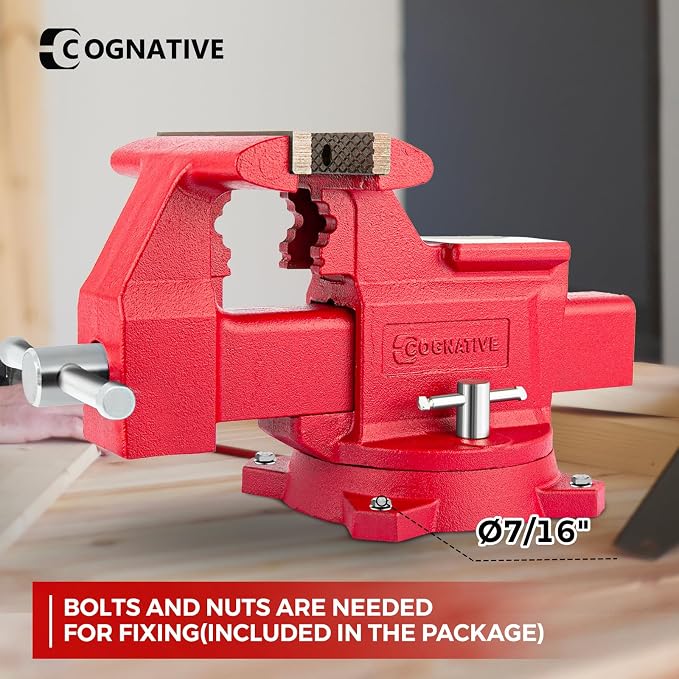 4.5" Heavy-Duty Bench Vise Ductile Iron Bench Vise 360° Swivel Bench Vice - Image 3