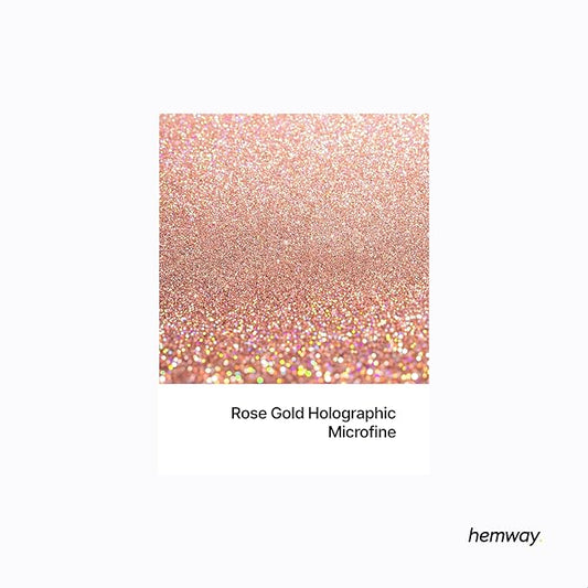 Hemway Polyurethane & Epoxy Resin Glitter 100g / 3.5oz Metallic Crystal Flake Additive for Flooring Jewelry Tumblers Glass Pigment - Microfine (1/256" 0.004" 0.1mm) - Rose Gold Holographic