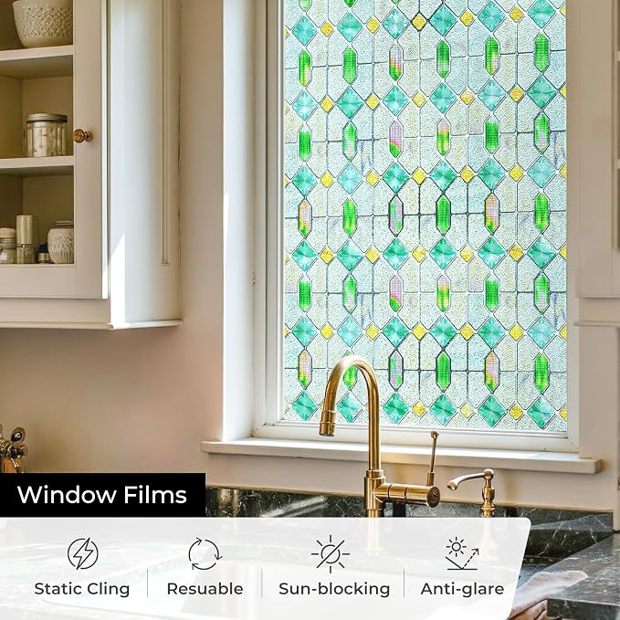 3D Stained Glass Window Film, Decorative Window Privacy Film - Image 5
