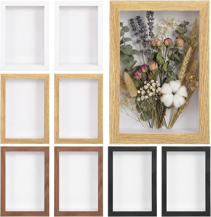 8 Pcs Shadow Box Frame, 4 x 6 Inch Small Shadow Box Wood Hollow Photo Frame by Unknown