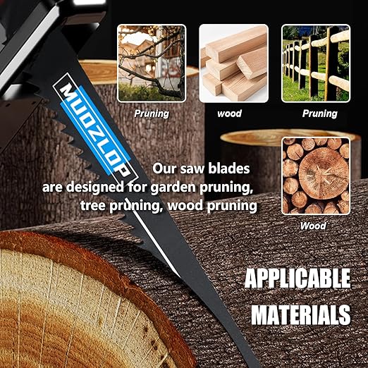 10 Pack 12 inch Reciprocating Saw Blades Set,5 TPI High Carbon Saw Blades,Woodcutting Saw Blades with Organizer Case (10, 5TPI/300mm)