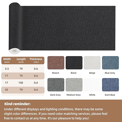 Fabric Repair Patch, 17X79 Inch Fabric Large Repair Tape, Self-Adhesive Patches for Furniture, Sofa, Car Interior, Shoes, Hand Bag, Clothing (Beige, 17X79 Inch)