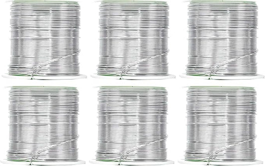 Mandala Crafts 20 Gauge Anodized Aluminum Craft Wire for Jewelry Making - 450 FT Colored Flexible Silver Combo Wire - Bendable for Bonsai Armature Crafting Sculpting