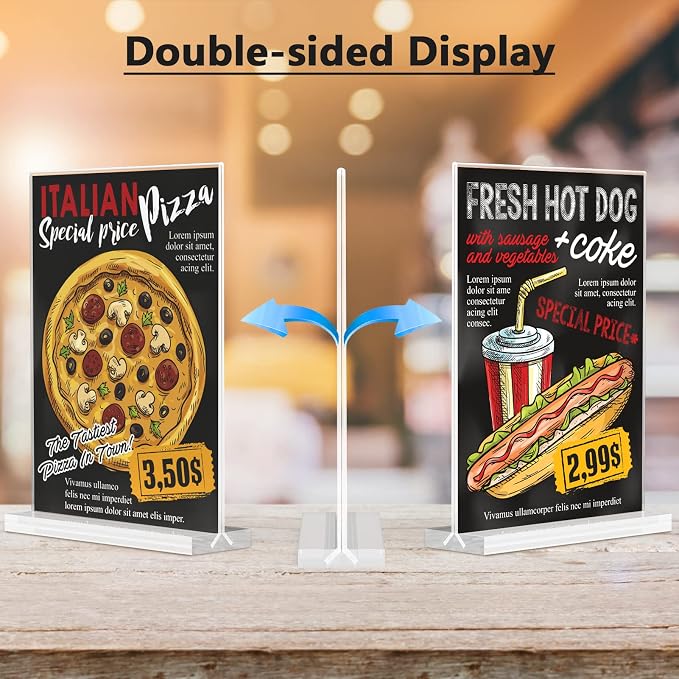 MaxGear Acrylic Sign Holder 8.5" x 11" Double Sided Display Stand, 2 Pack | - Image 6