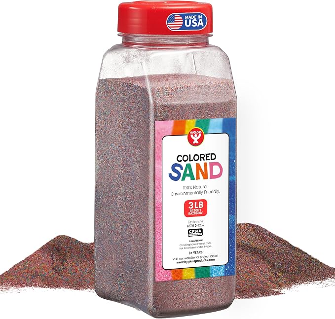 Hygloss Colored Sand for Crafts – 3 lb Bottle, Bright Rainbow – Vibrant by HyglossProductsInc