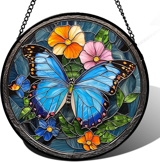 Stained Glass Window Hanging, Mother's Day Birthday Gifts by HWRHTR