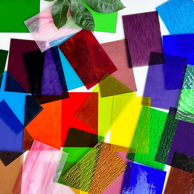ILLUCKAI 36 Sheets Transparent Stained Glass Sheets, 6 x 4 Inch Cathedral Art - Image 3