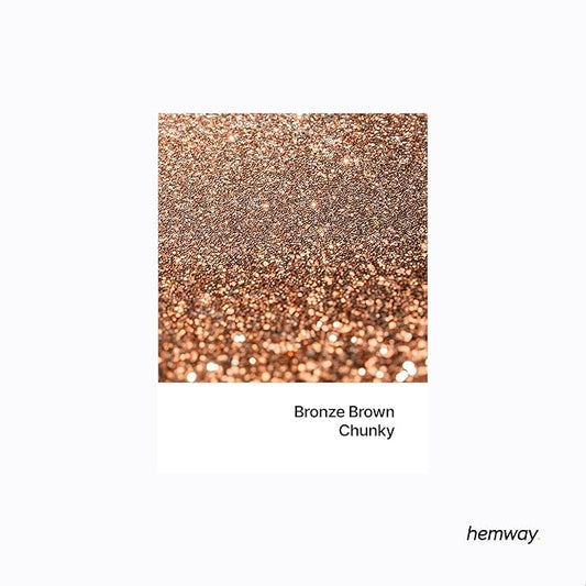 Hemway Polyurethane & Epoxy Resin Glitter 100g / 3.5oz Metallic Crystal Flake Additive for Flooring Jewelry Tumblers Glass Pigment - Chunky (1/40" 0.025" 0.6mm) - Bronze Brown