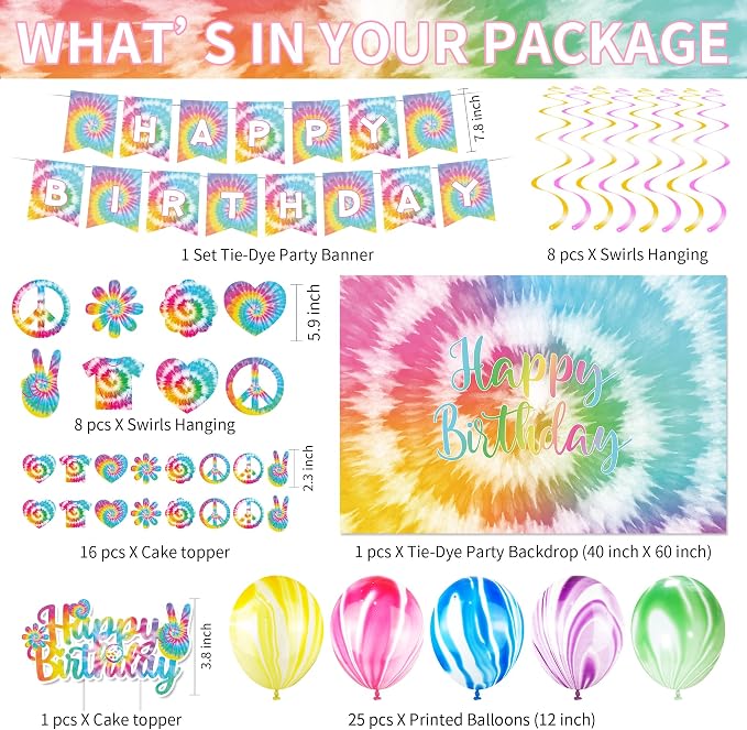Tie Dye Party Decorations Girls - Image 3