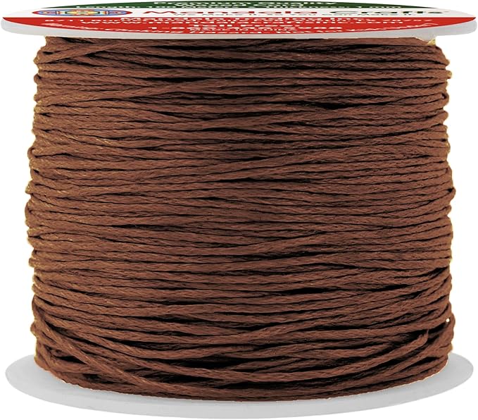 Mandala Crafts 1mm 109 Yards Brown Cotton Waxed Cord for Jewelry Making Bracelet Cord Waxed String - Beading String Thread Jewelry Cords for Necklaces String