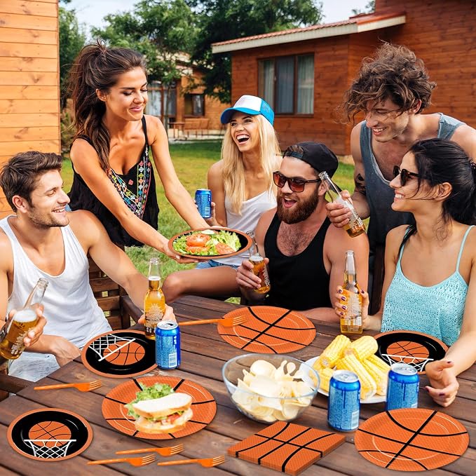100 Pcs Basketball Party Plates and Napkins Set Basketball Birthday Party - Image 7