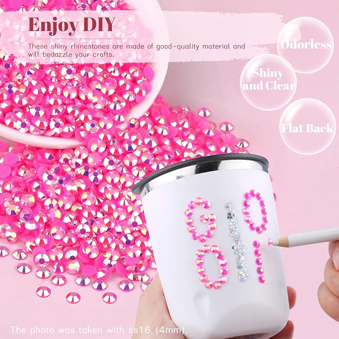 8000PCS 3mm Resin Jelly Rhinestones in Bulk, Bedazzling Flatback Crystals - Image 4