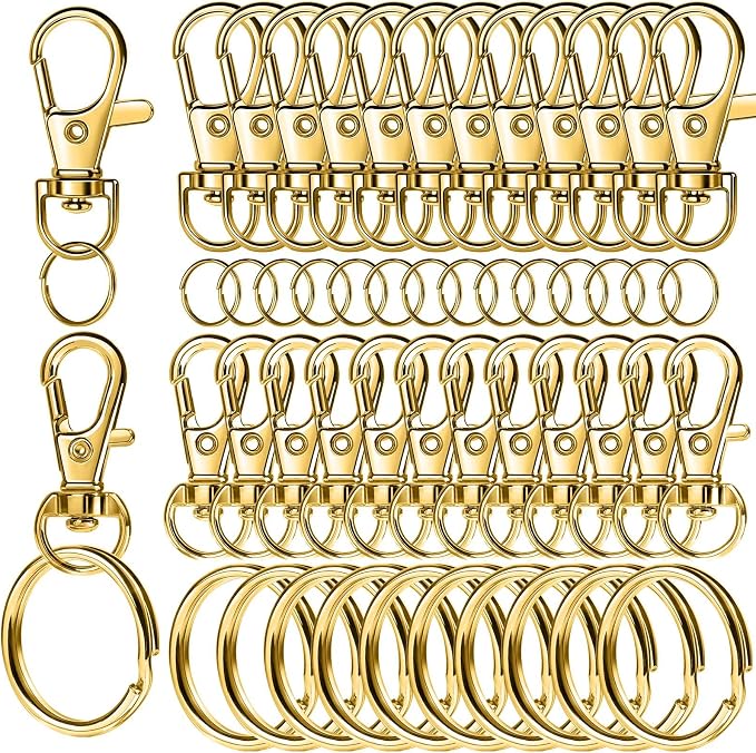 LEOBRO 60 PCS Swivel Snap Hooks and Key Rings, Keychain Clips and Key Chain by LEOBRO