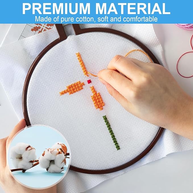 12 PCS Cross Stitch Aida Fabric 14 Count, 7.8 by 7.8 Inch, Classic Reserve - Image 5