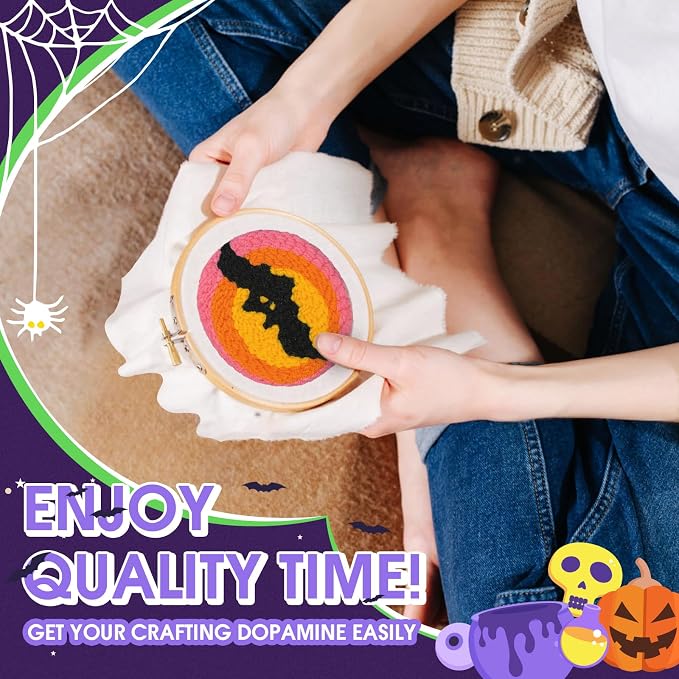 yuegool 6PCS Enchanted Oddities Punch Needle Coasters Kit – Easy DIY Embroidery - Image 3
