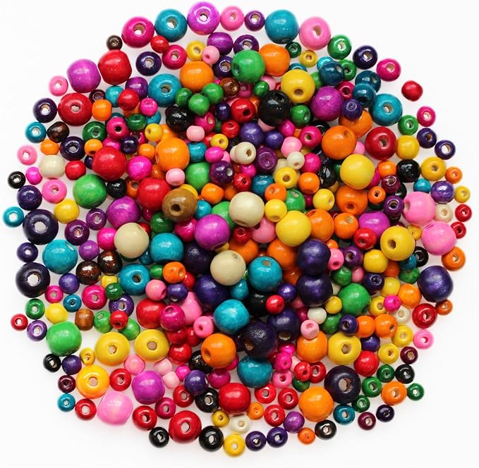 BetterJonny 800 Pcs Colorful Wooden Beads - Image 7