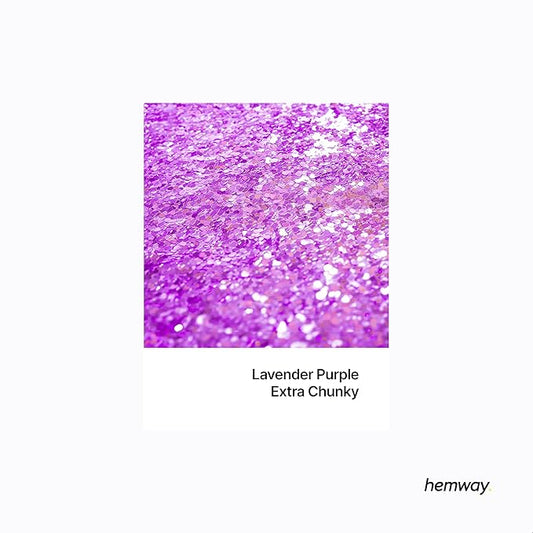 Hemway Polyurethane & Epoxy Resin Glitter 100g / 3.5oz Metallic Crystal Flake Additive for Flooring Jewelry Tumblers Glass Pigment - Extra Chunky (1/24" 0.040" 1mm) - Lavender Purple