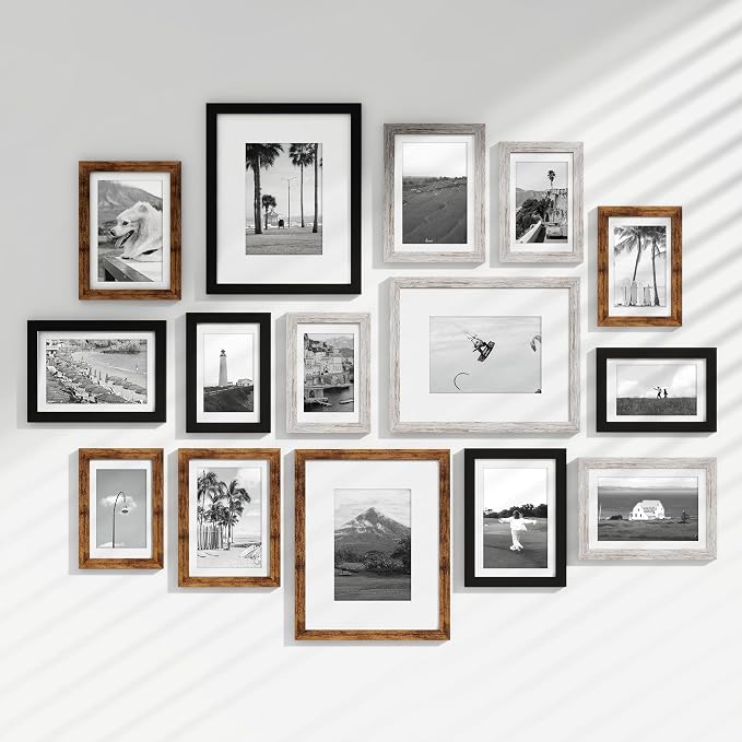 Venusmiles 15 Pack Picture Frames Collage Wall Decor, Gallery Frame Set by Venusmiles