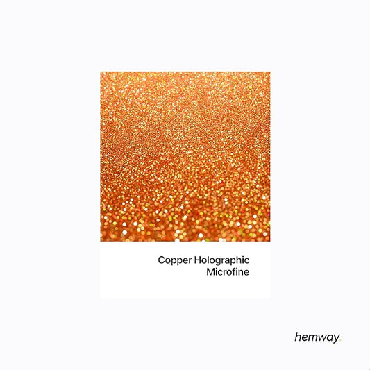 Hemway Polyurethane & Epoxy Resin Glitter 100g / 3.5oz Metallic Crystal Flake Additive for Flooring Jewelry Tumblers Glass Pigment - Microfine (1/256" 0.004" 0.1mm) - Copper Holographic
