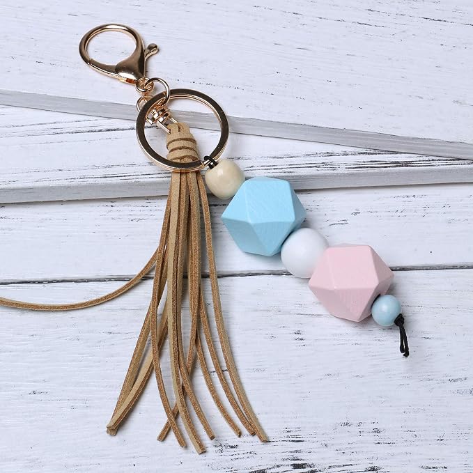 20mm Geometric Wood Beads Light Pink Polygon Wooden Loose Spacer Beads - Image 5