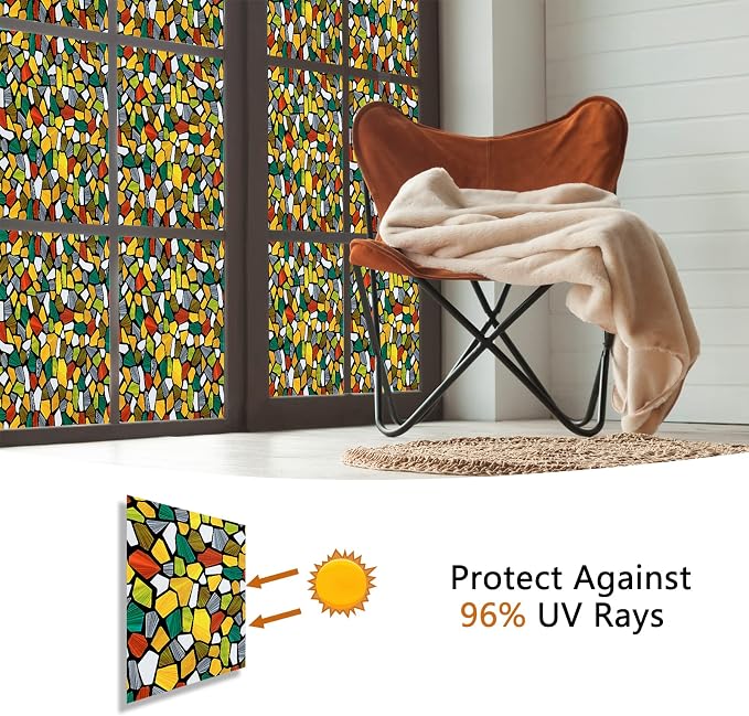 Volcanics Decorative Stained Glass Window Privacy Film - Image 4