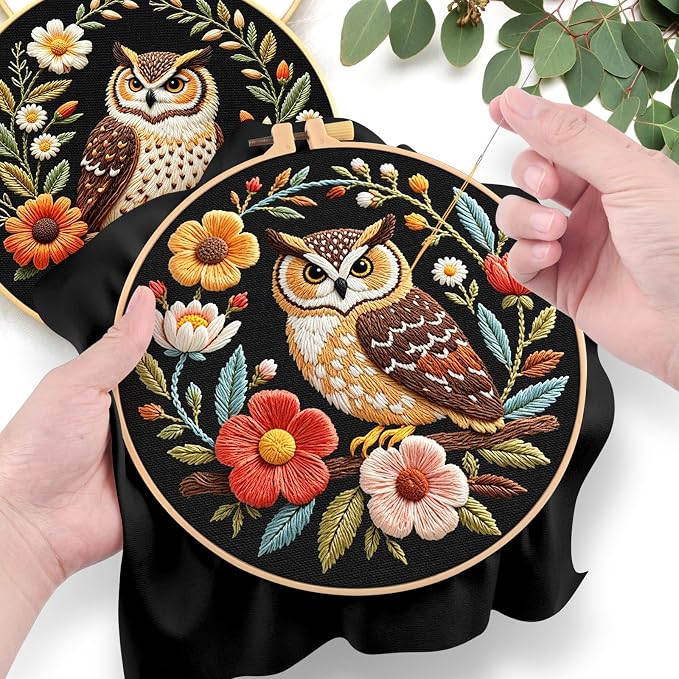 ERKOON Embroidery Kit for Beginners, 2 Set Flower Cross Stitch Set Include - Image 5